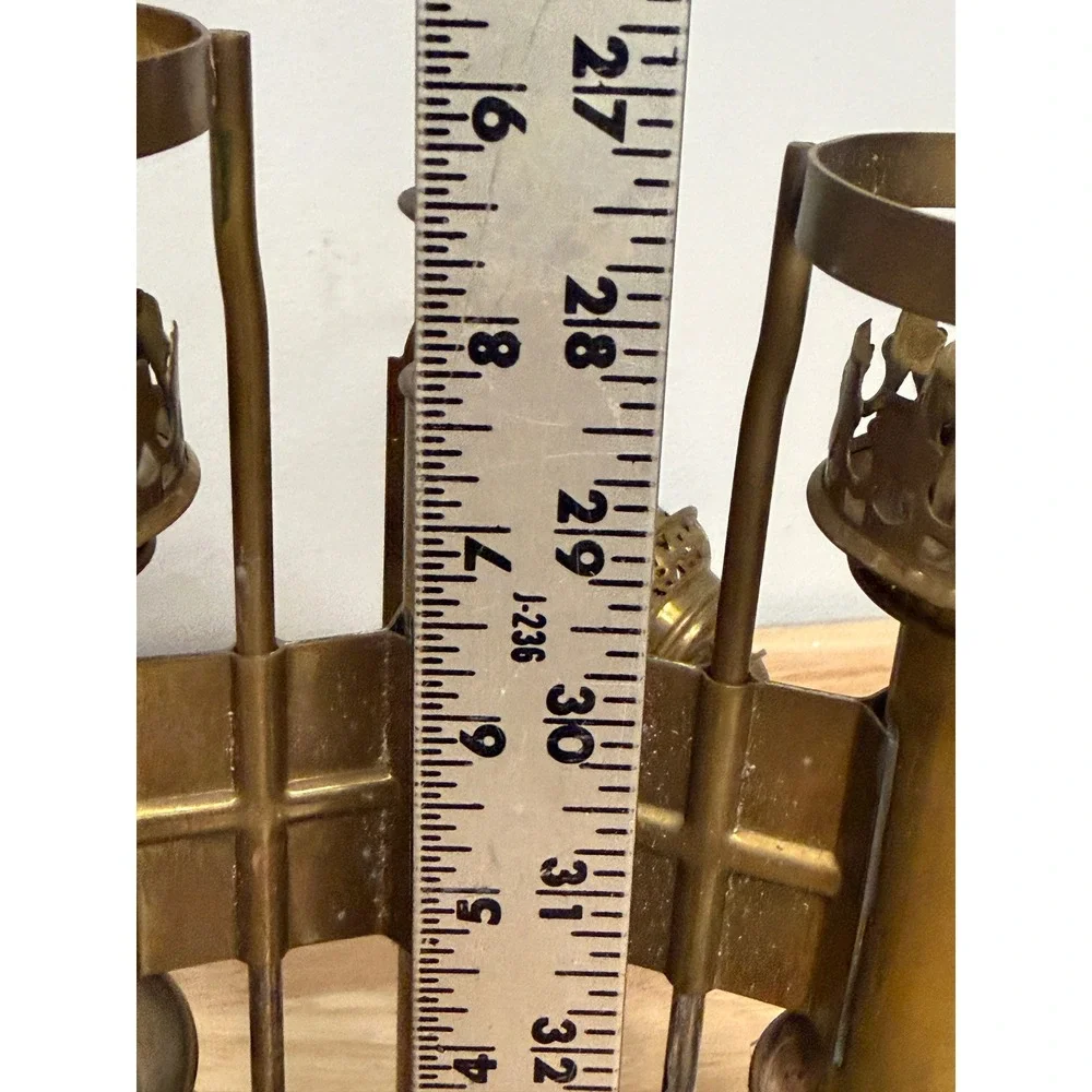 Antique Brass Railroad Car Double Oil Lamp Fixture Railcar Wall Mount Vintage